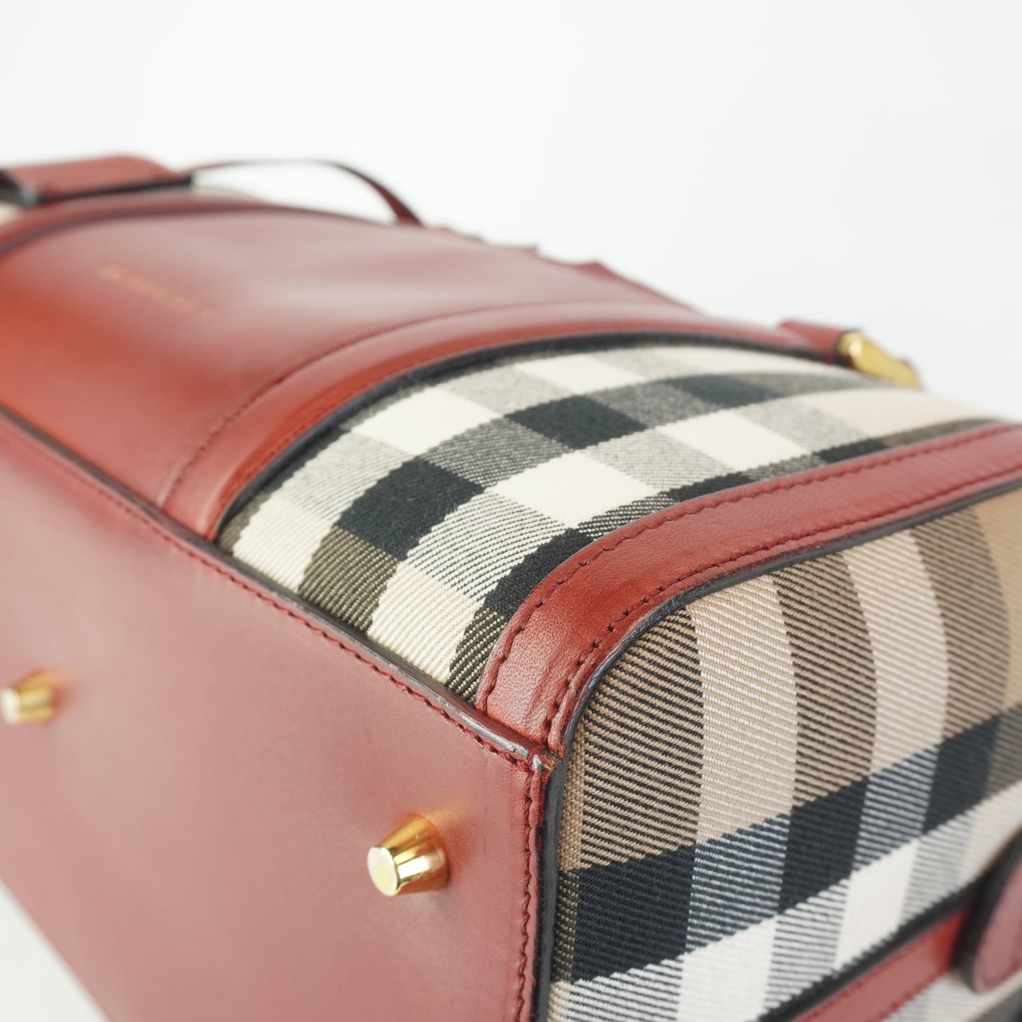 Burberry	Alchester Bowling Bag Red Leather