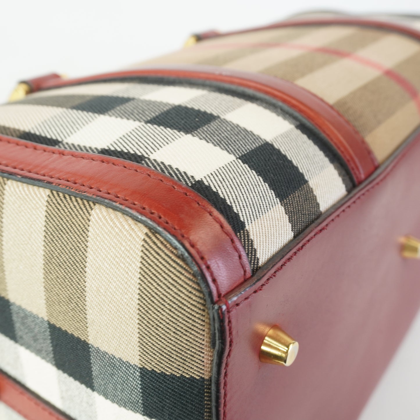 Burberry	Alchester Bowling Bag Red Leather