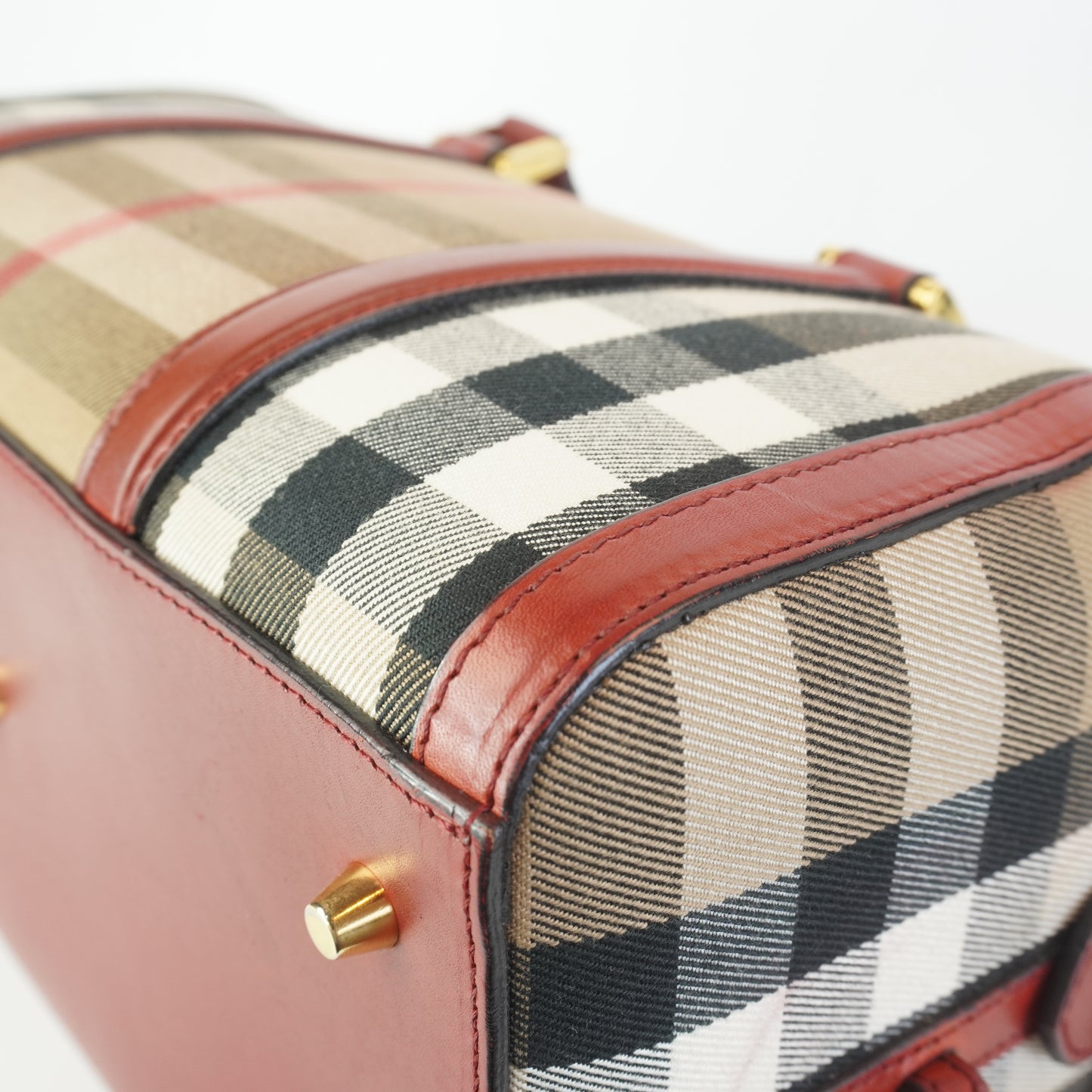 Burberry	Alchester Bowling Bag Red Leather