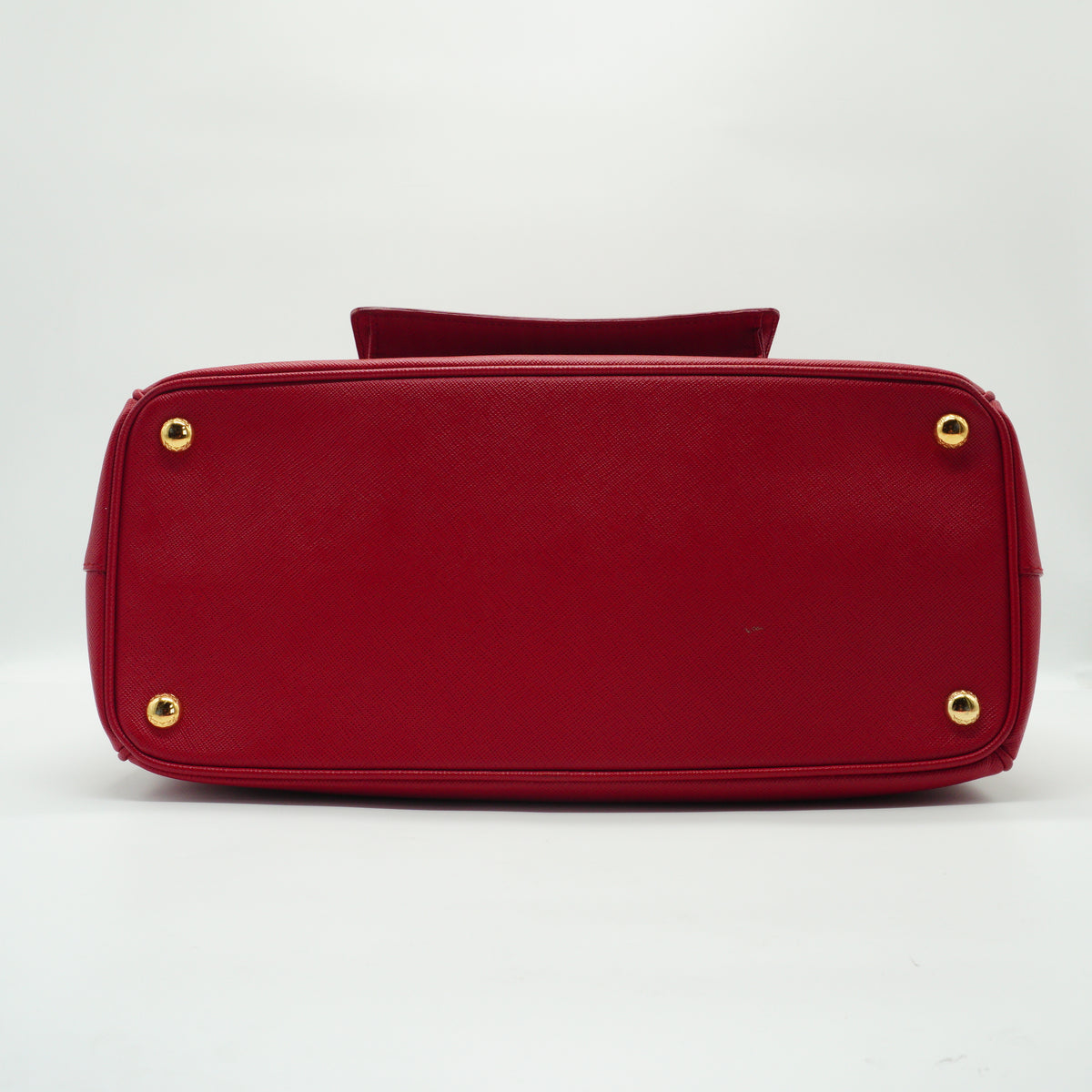 Prada	Safiano Lux Galleria Double Zip Front Pocket Red Medium GHW