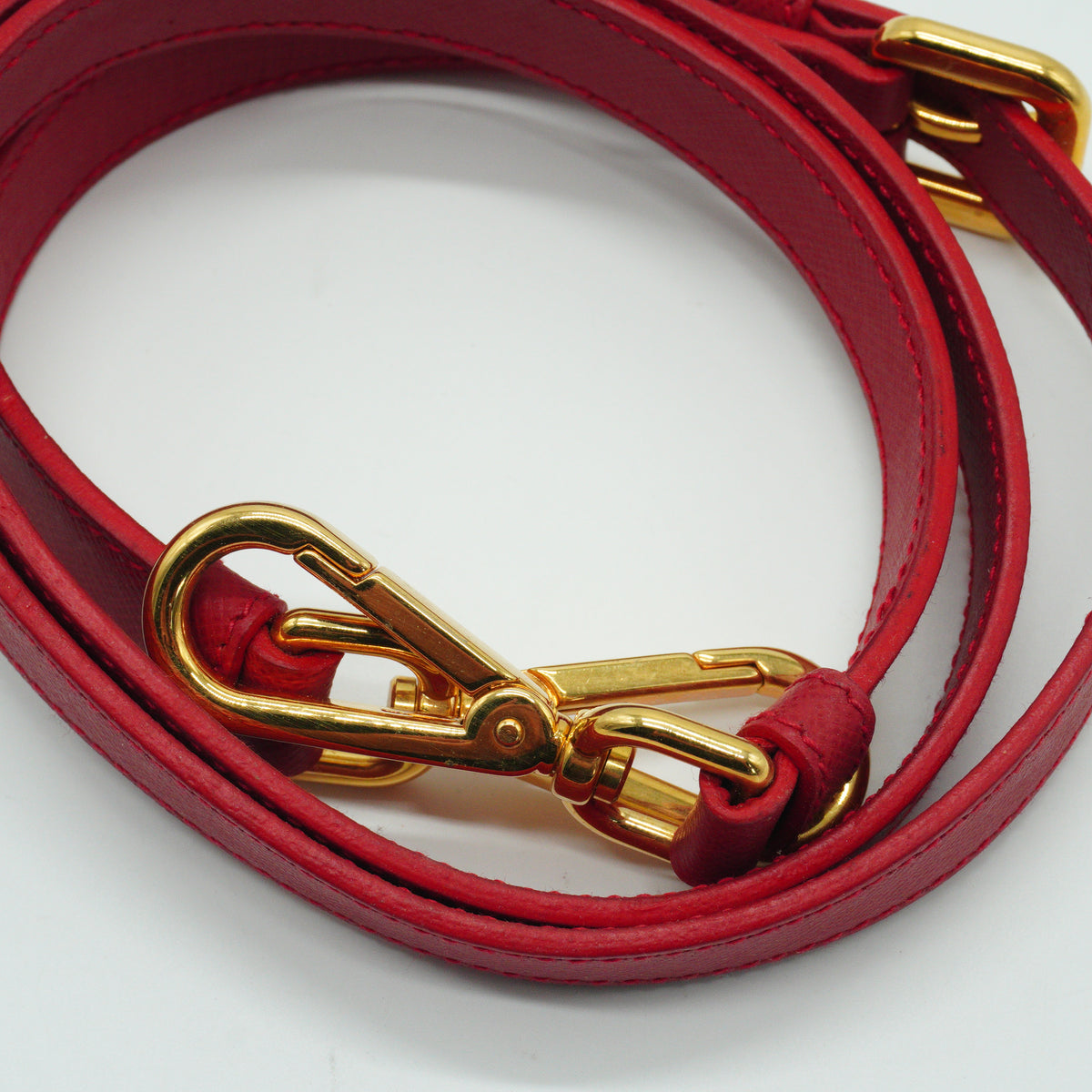 Prada	Saffiano Lux Boston Red Bag Medium GHW