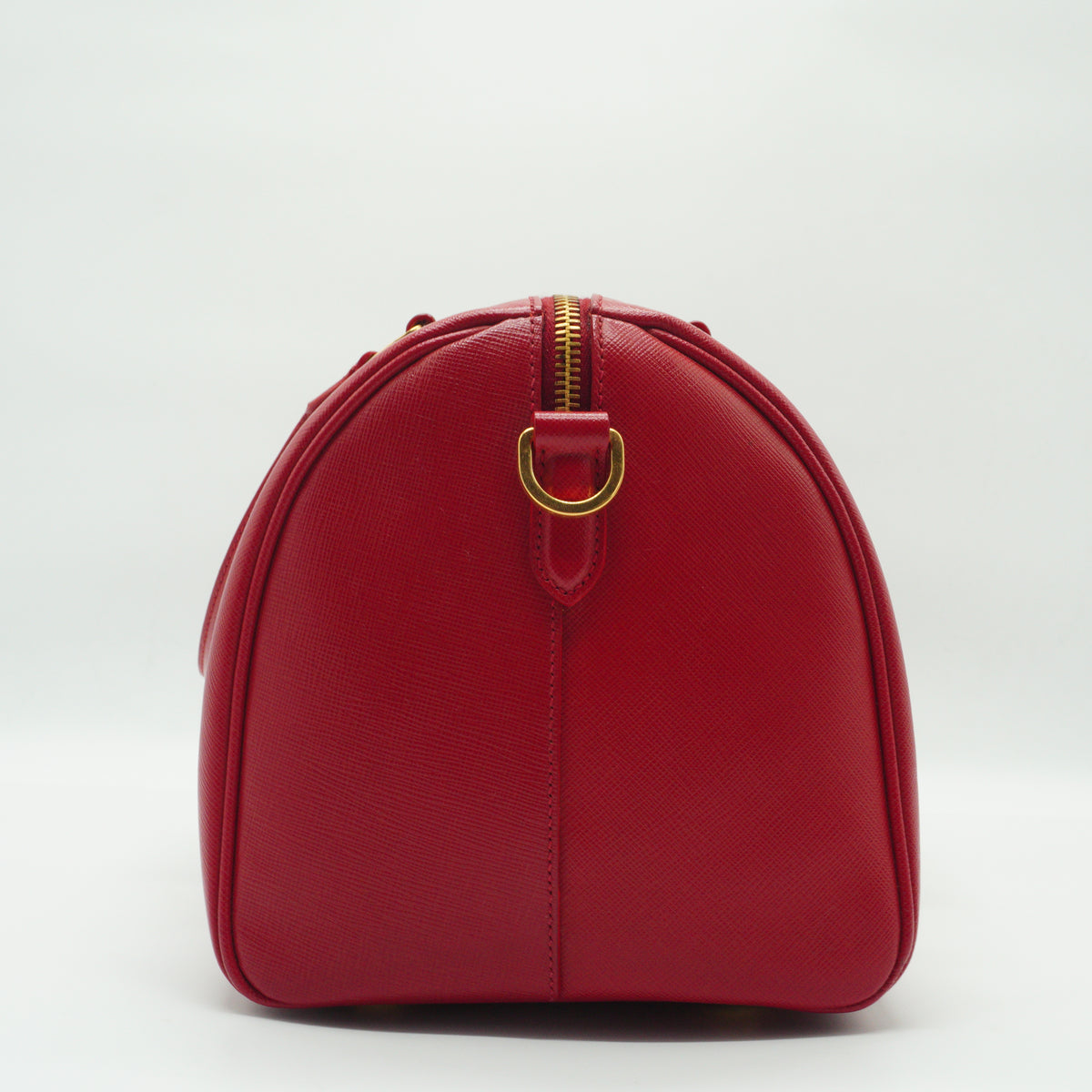 Prada	Saffiano Lux Boston Red Bag Medium GHW