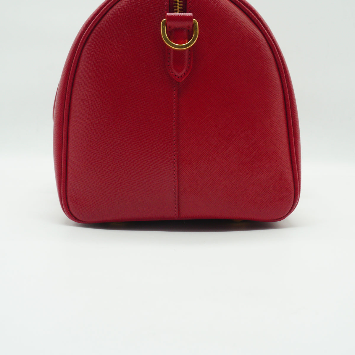 Prada	Saffiano Lux Boston Red Bag Medium GHW