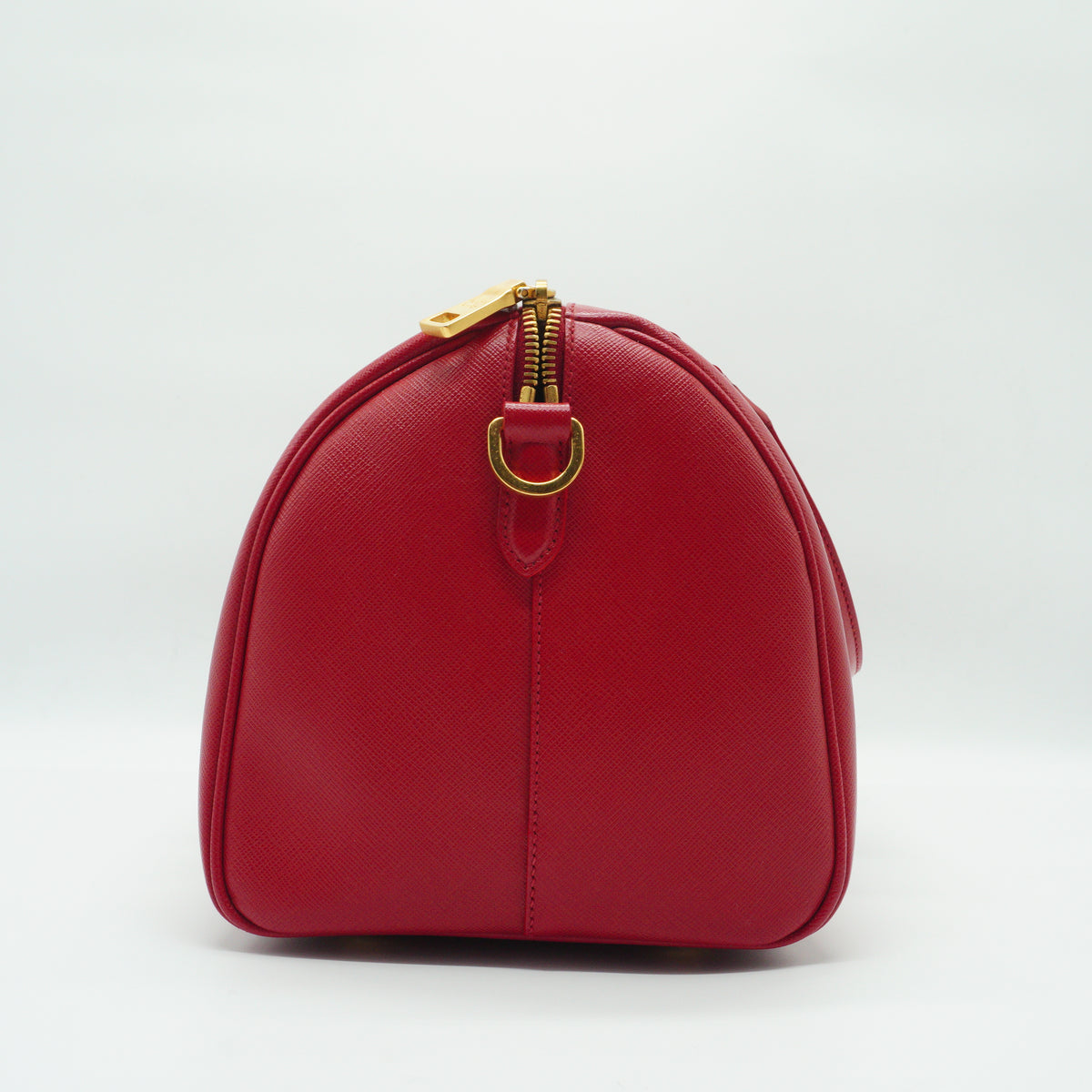 Prada	Saffiano Lux Boston Red Bag Medium GHW
