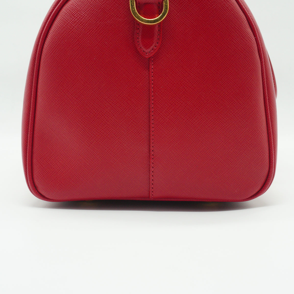 Prada	Saffiano Lux Boston Red Bag Medium GHW