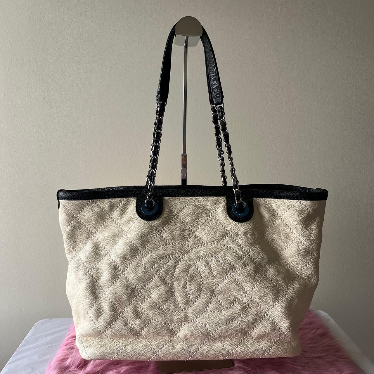 Chanel Daily Shopping Tote Dirty White – 11"H x 14.2"L x 5.1"W