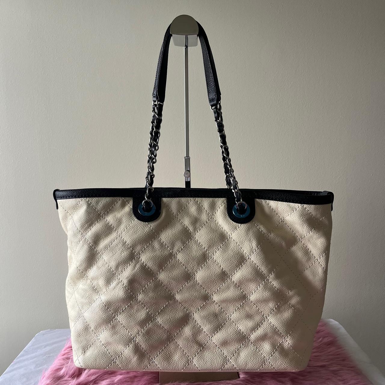 Chanel Daily Shopping Tote Dirty White – 11"H x 14.2"L x 5.1"W