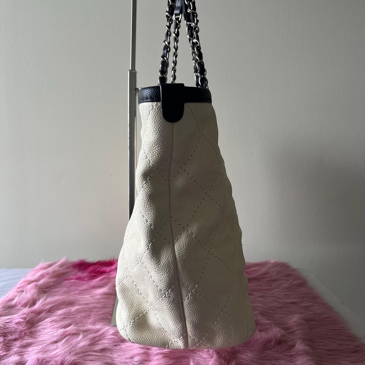 Chanel Daily Shopping Tote Dirty White – 11"H x 14.2"L x 5.1"W