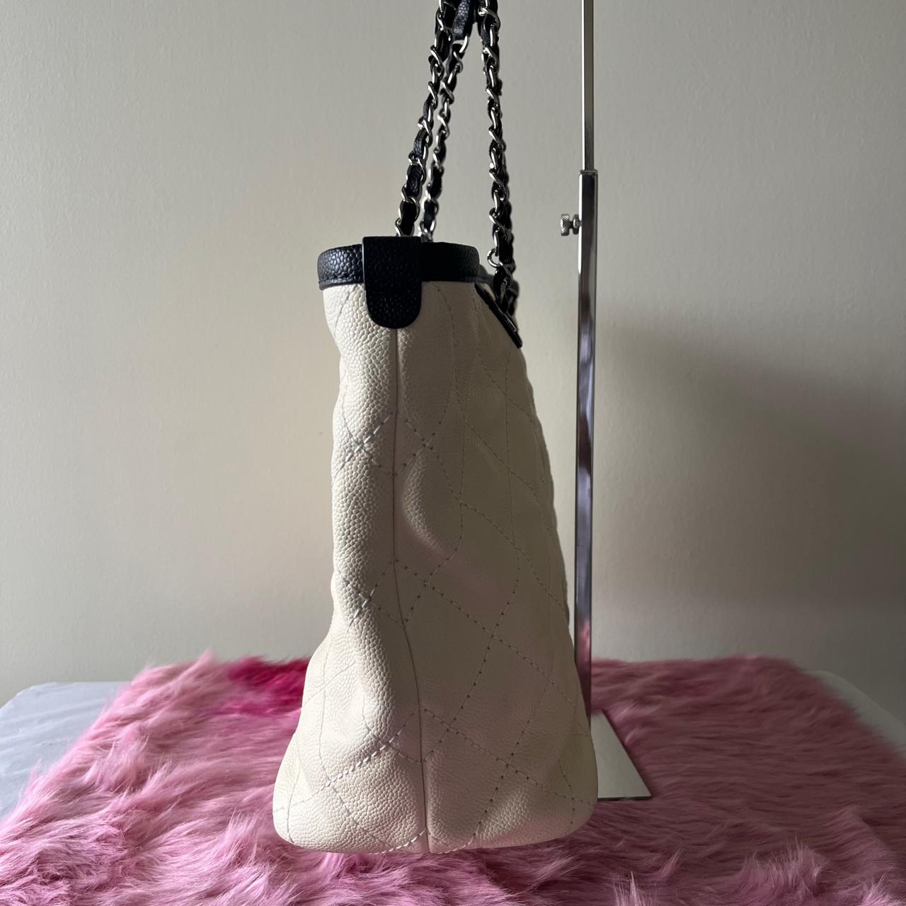 Chanel Daily Shopping Tote Dirty White – 11"H x 14.2"L x 5.1"W