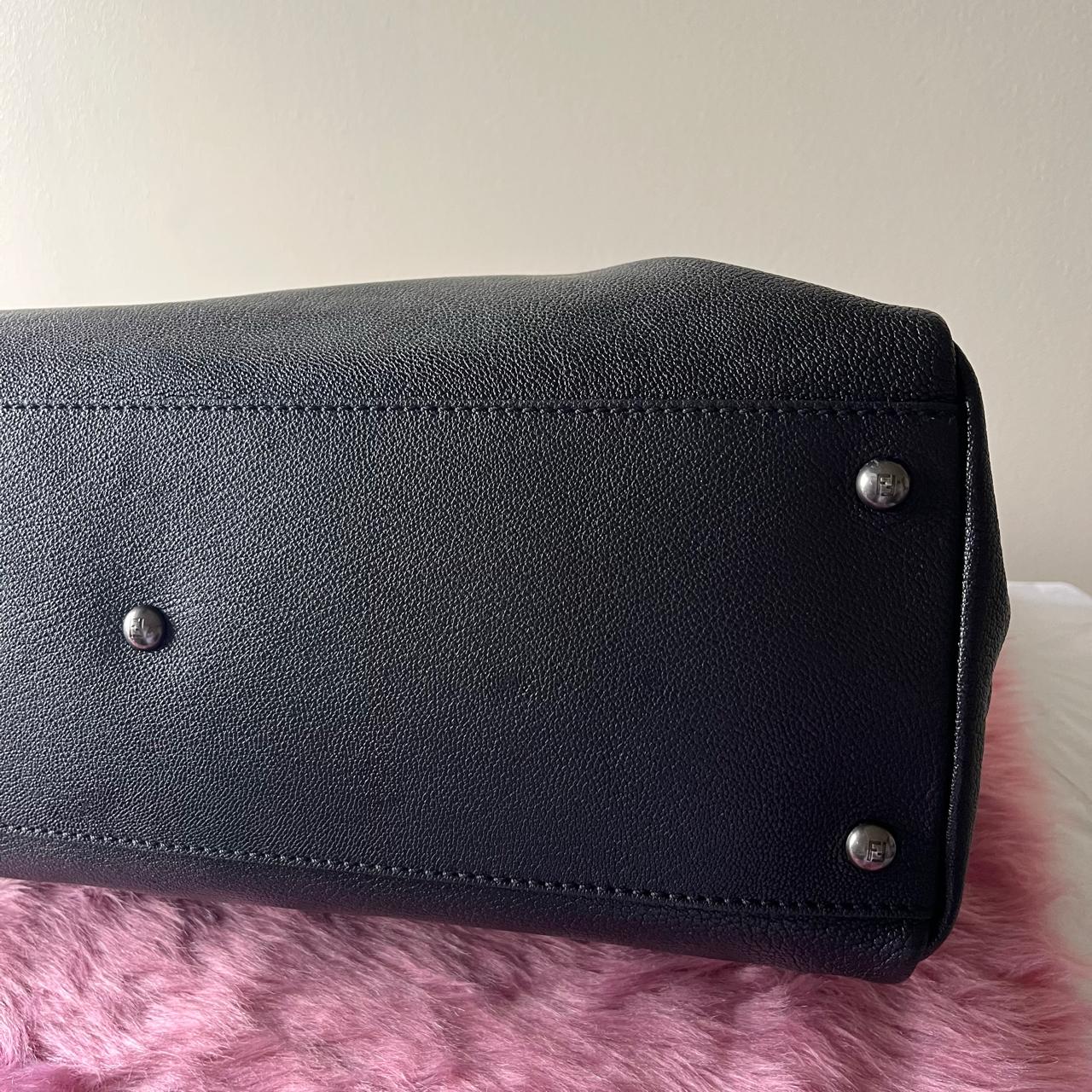 Fendi Peekaboo Top Handle Bag Leather Black – 8"H x 13"L x 4.7"W