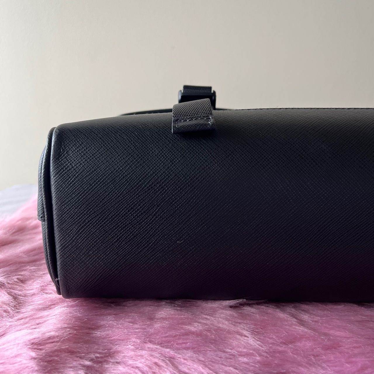 Prada Saffiano Travel Shoulder Bag Black (Men's) – 8.3"H x 11.8"L x 3.1"W