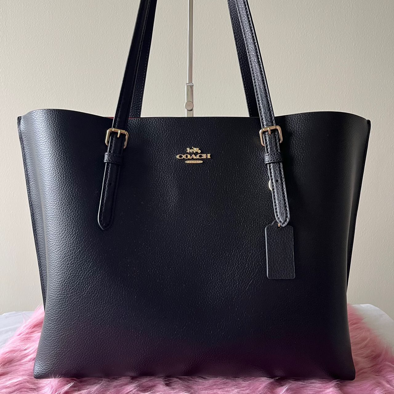 Coach Mollie Tote Black – 10.5"H x 13"L x 5"W