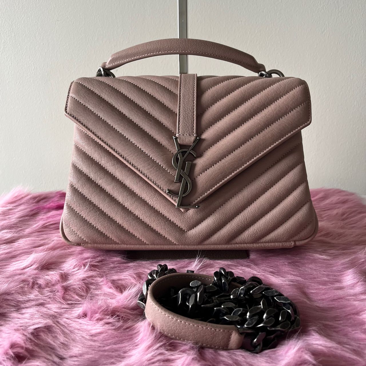 YSL College Pink Beige – 6.3"H x 9.4"L x 2.8"W