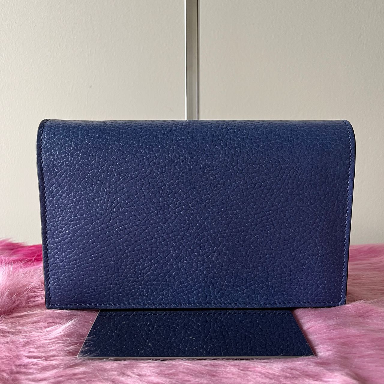 Gucci Interlocking Wallet on Chain Dark Blue – 4.5"H x 7.5"L x 1.4"W