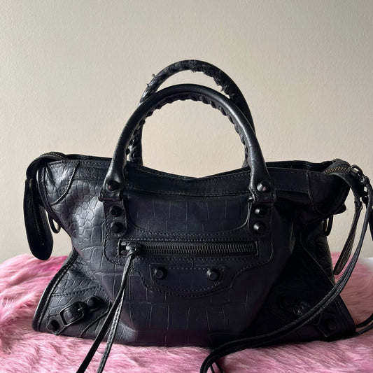 Balenciaga City Croc Matte Medium Black – 9.4"H x 15"L x 5.5"W
