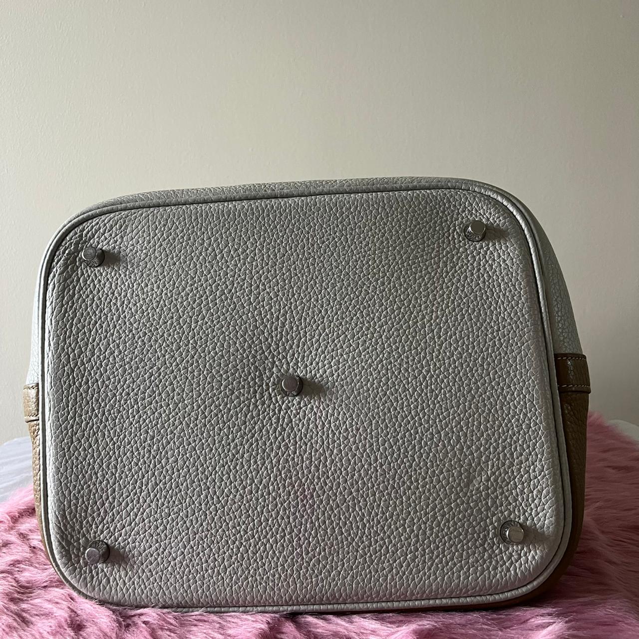 Hermès Picotin MM Gray & Brown – 8.5"H x 8.7"L x 6.7"W