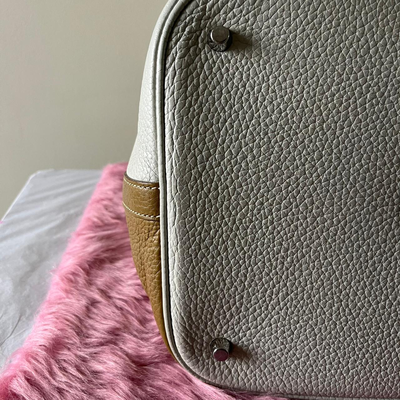 Hermès Picotin MM Gray & Brown – 8.5"H x 8.7"L x 6.7"W