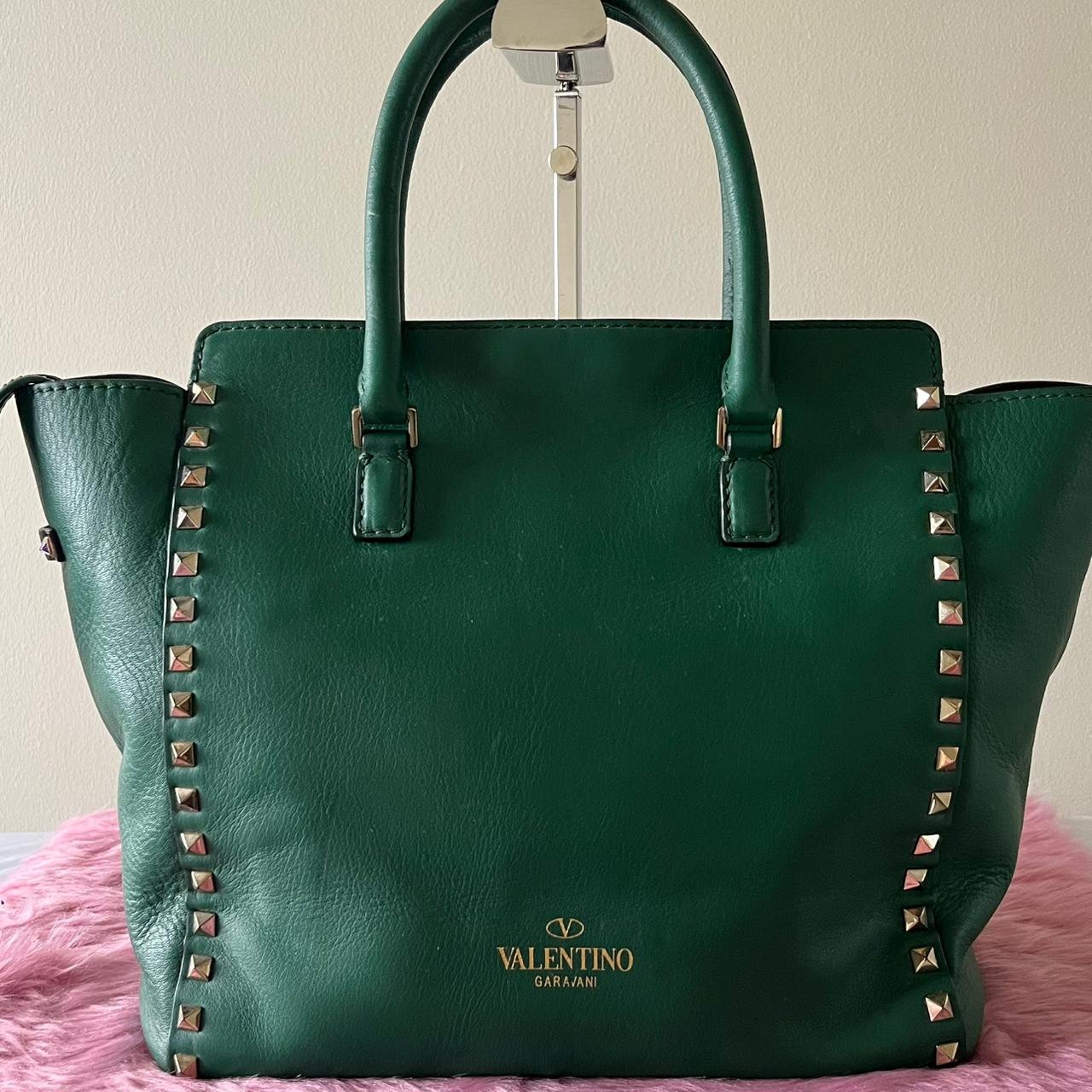 Valentino Garavani Rockstud Green – 6"H x 9"L x 2.5"W