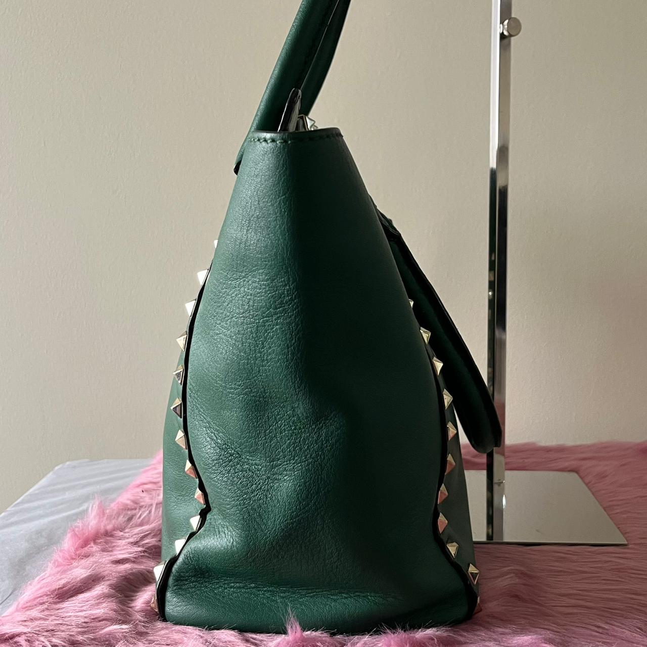Valentino Garavani Rockstud Green – 6"H x 9"L x 2.5"W