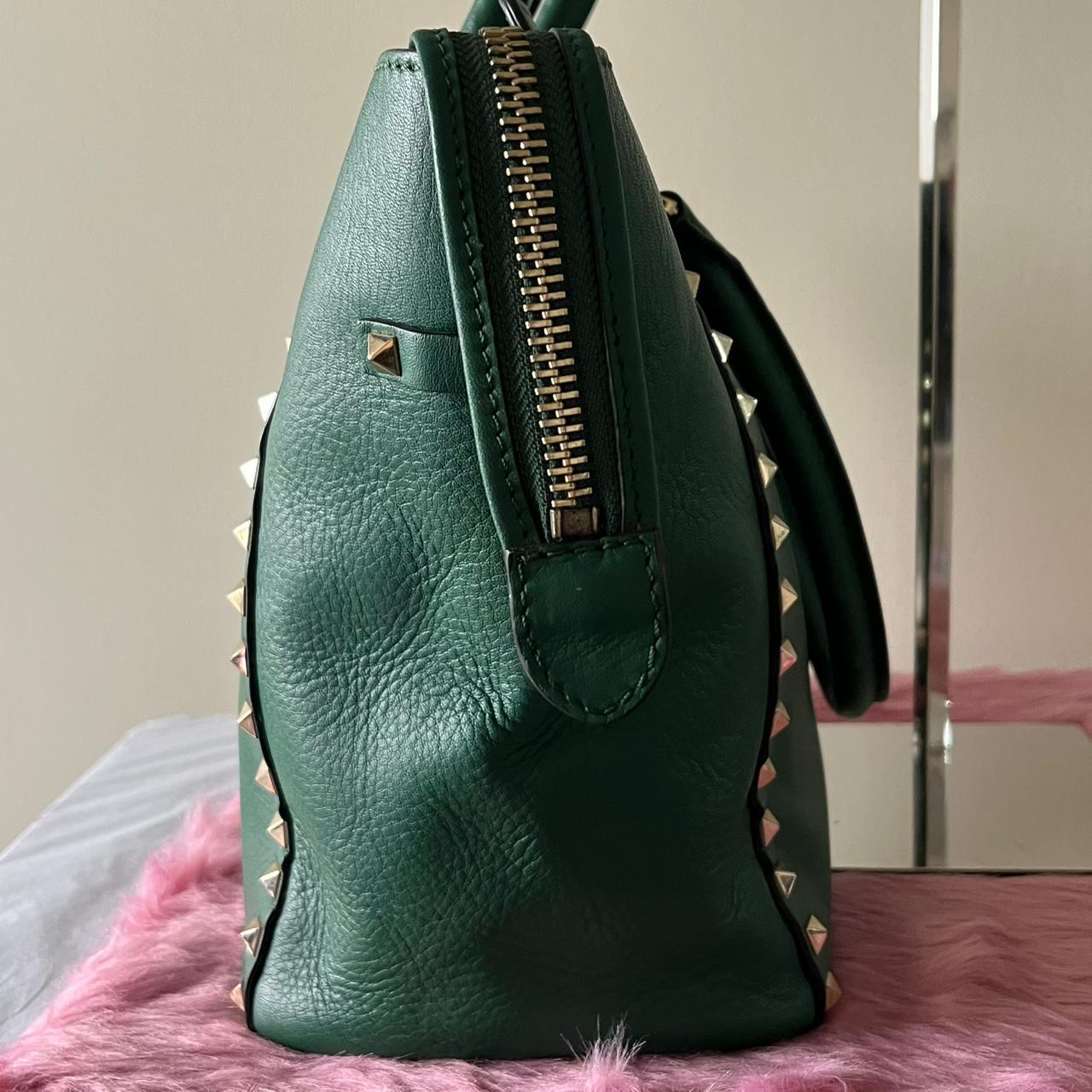 Valentino Garavani Rockstud Green – 6"H x 9"L x 2.5"W