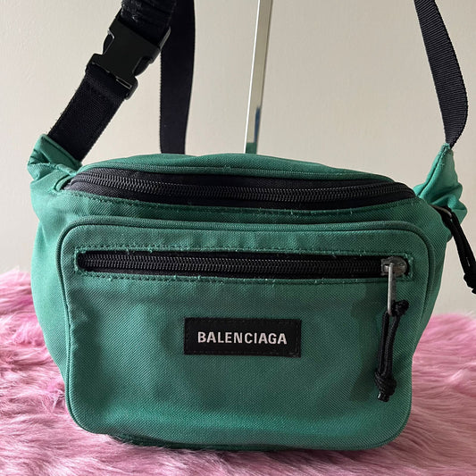 Balenciaga Explorer Belt Bag Green – 6.7"H x 13.4"L x 2.8"W