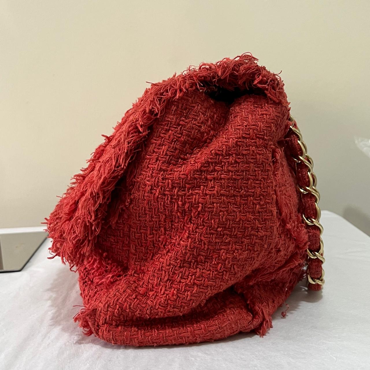 Chanel Jumbo Tweed Red – 8"H x 12"L x 3.5"W