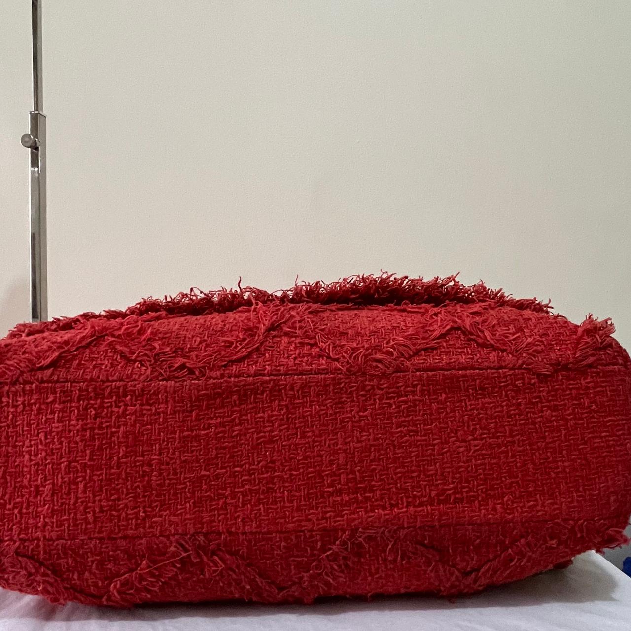 Chanel Jumbo Tweed Red – 8"H x 12"L x 3.5"W