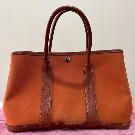 Hermès Garden Party Orange – 10"H x 14"L x 7"W