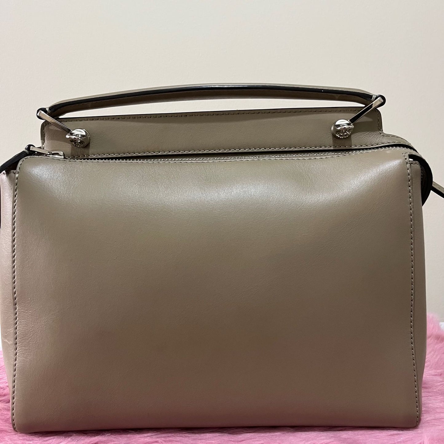 Fendi Dotcom Beige/Orange – 9"H x 12"L x 5.5"W