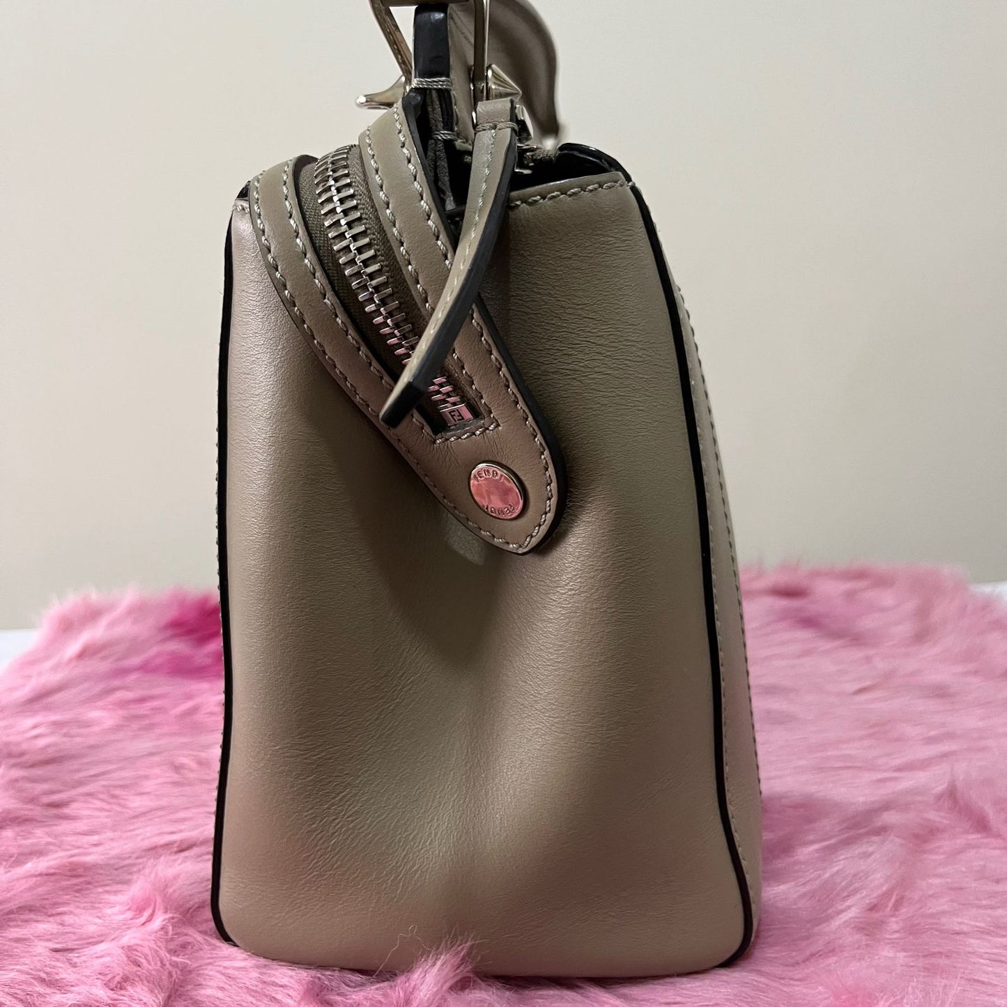 Fendi Dotcom Beige/Orange – 9"H x 12"L x 5.5"W