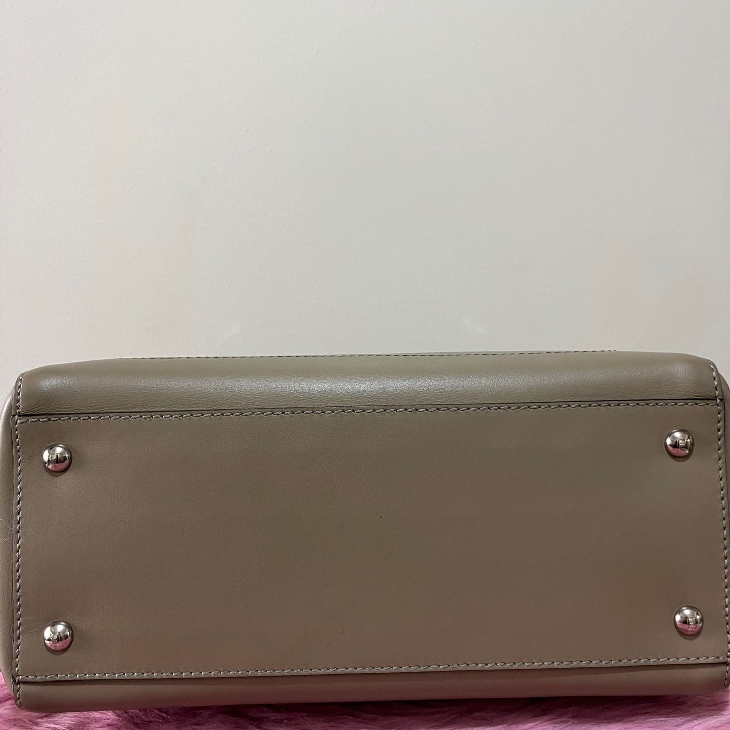 Fendi Dotcom Beige/Orange – 9"H x 12"L x 5.5"W