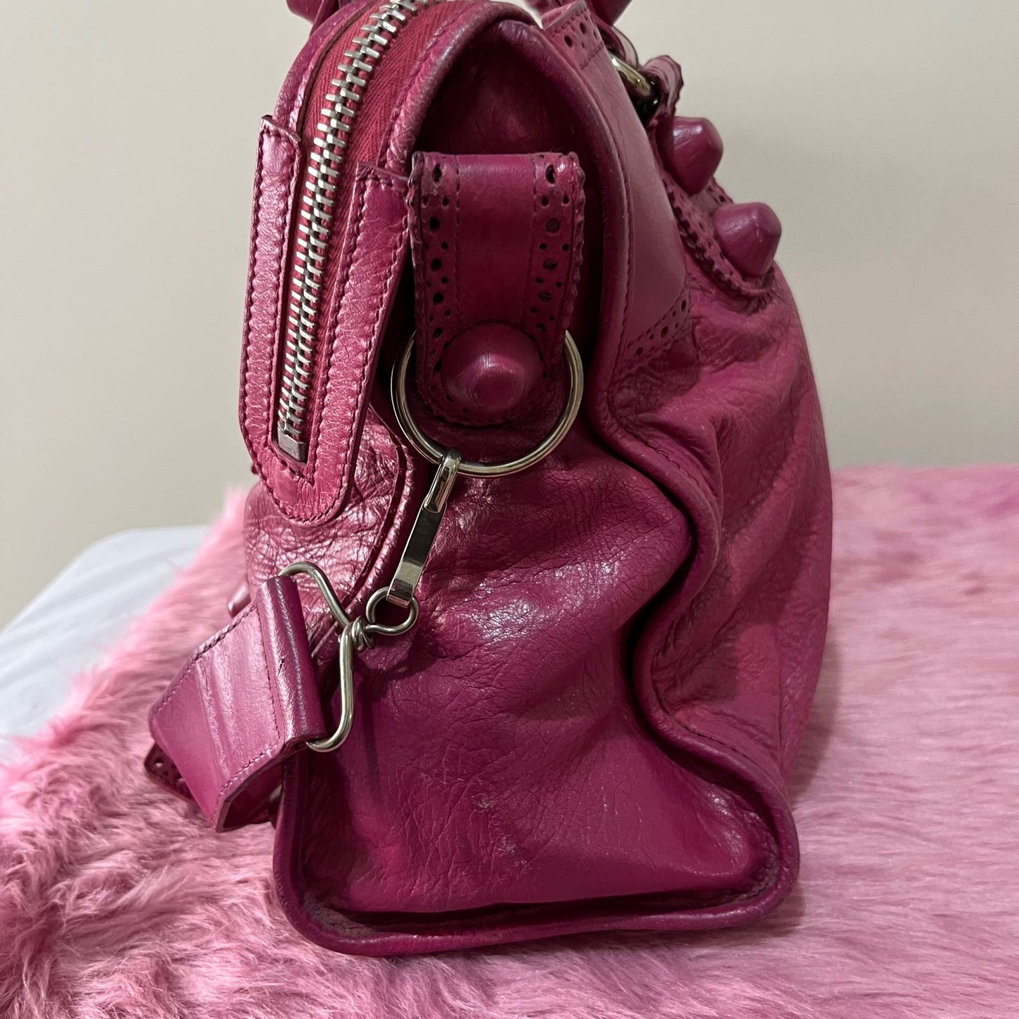 Balenciaga Motocross City Large Pink – 10"H x 15"L x 5.5"W