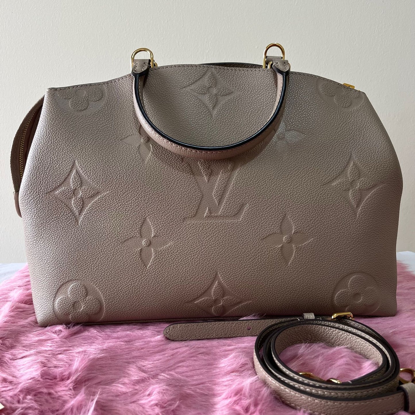 Louis Vuitton Grand Palais Monogram Empreinte Beige – 9.4"H x 13"L x 5.5"W