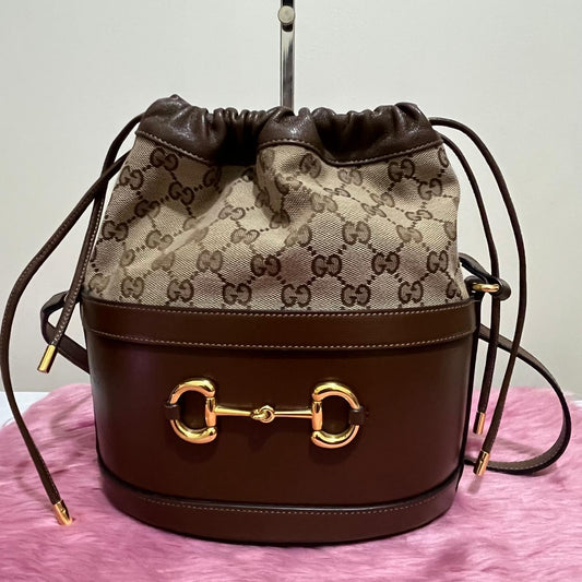 Gucci Horsebit 1955 Bucket Bag – 9.5"H x 7.5"L x 4.3"W