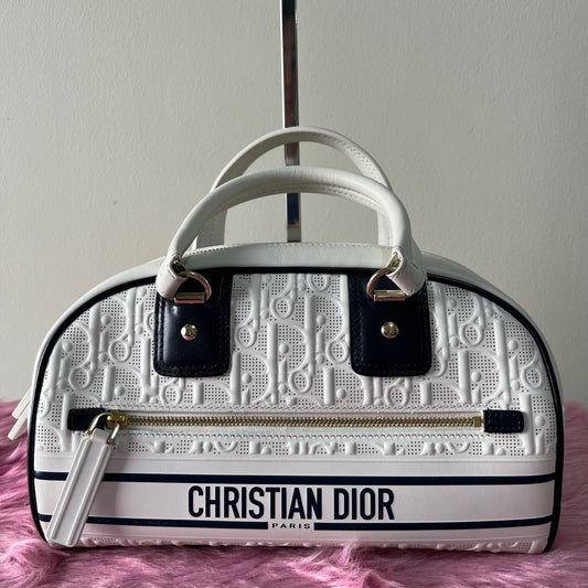 Dior Vibe Zip Bowling White – 6.7"H x 10.6"L x 4.3"W