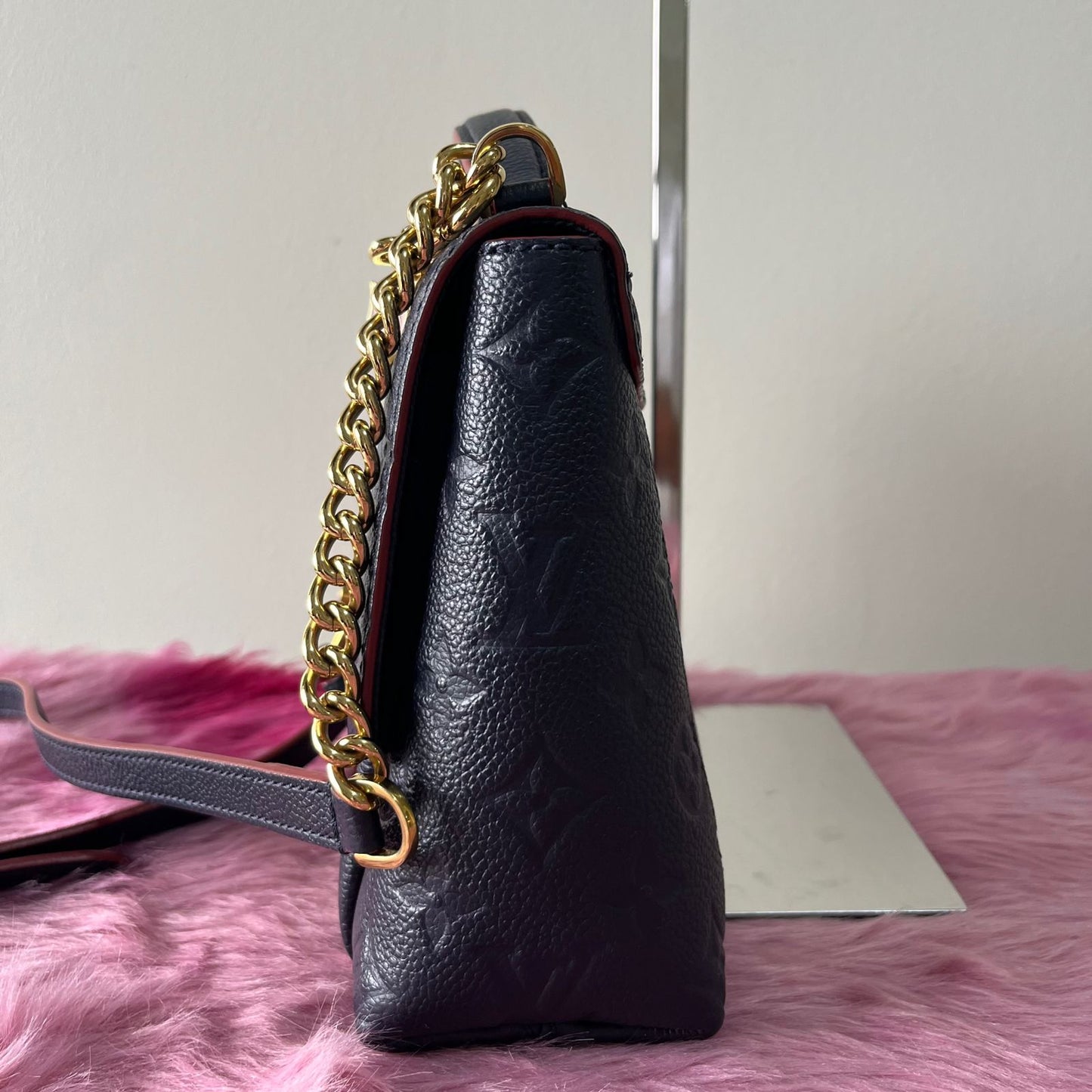 Louis Vuitton Blanche BB Monogram Empreinte Navy Blue – 6.3"H x 9.4"L x 3.5"W