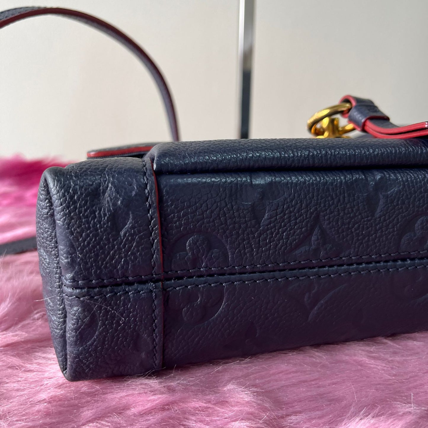 Louis Vuitton Blanche BB Monogram Empreinte Navy Blue – 6.3"H x 9.4"L x 3.5"W