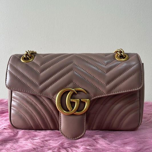 Gucci Marmont Nude – 5.5"H x 10"L x 3"W