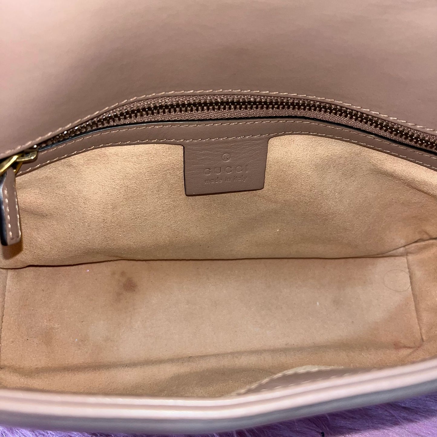 Gucci Marmont Nude – 5.5"H x 10"L x 3"W