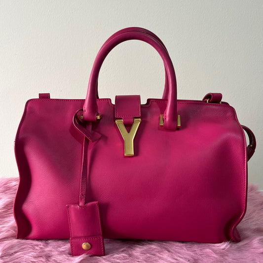 YSL Cabas Bag Hot Pink – 9"H x 13"L x 5"W