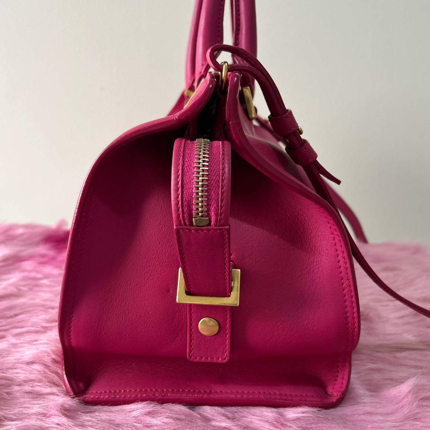 YSL Cabas Bag Hot Pink – 9"H x 13"L x 5"W