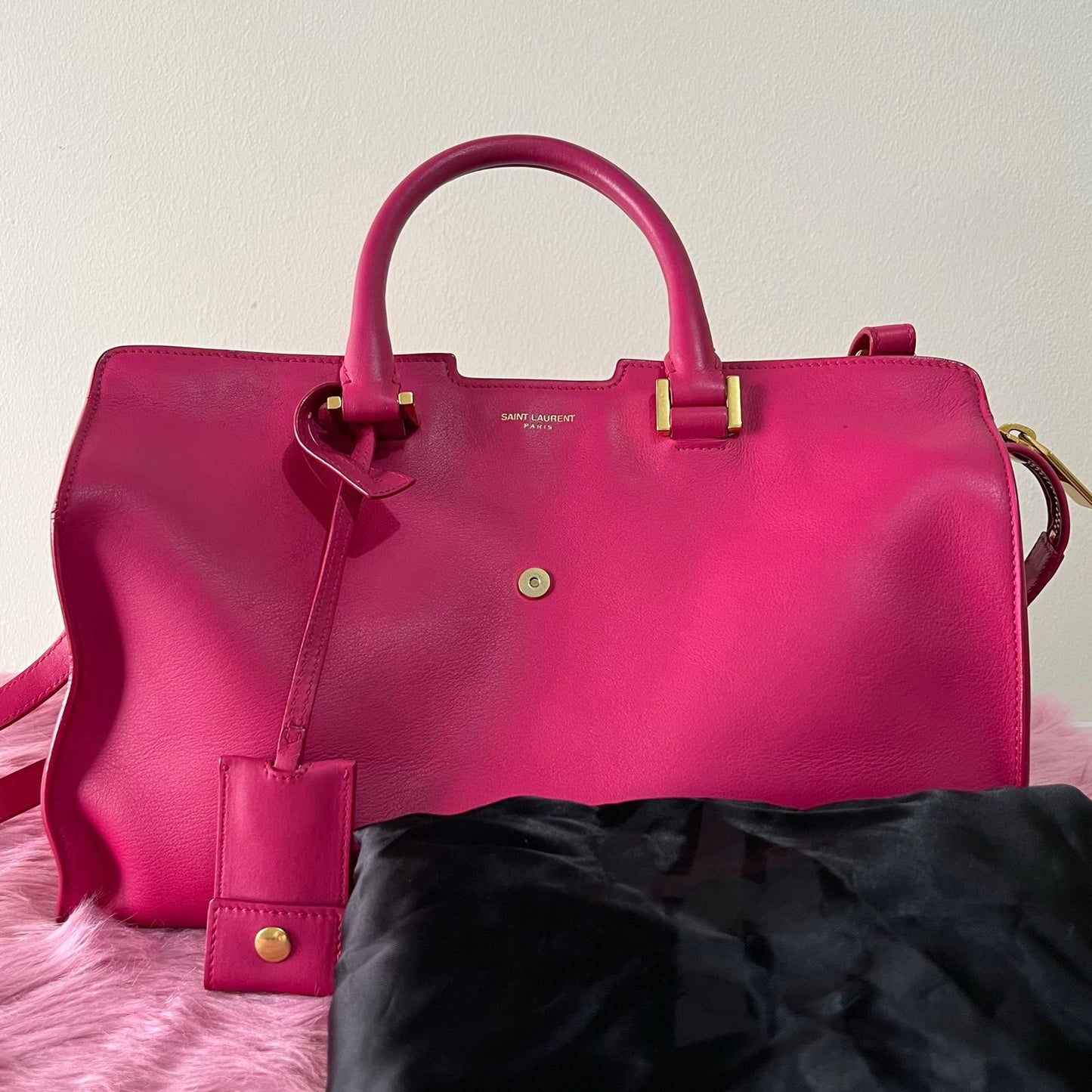YSL Cabas Bag Hot Pink – 9"H x 13"L x 5"W
