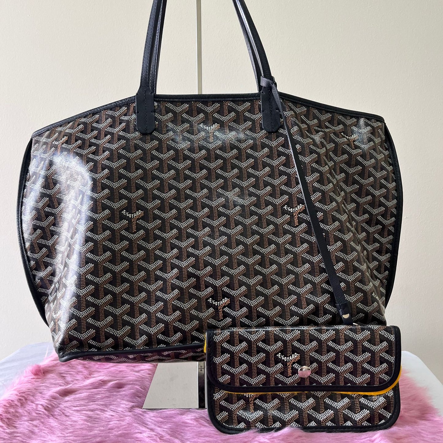 Goyard Anjou PM Navy Blue – 10"H x 11"L x 6"W