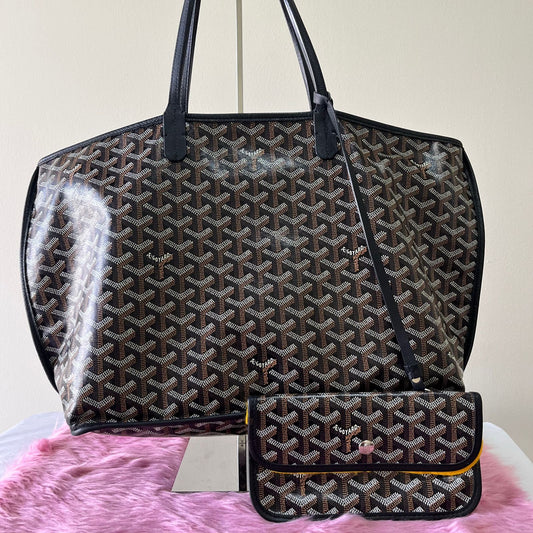 Goyard Anjou PM Navy Blue – 10"H x 11"L x 6"W