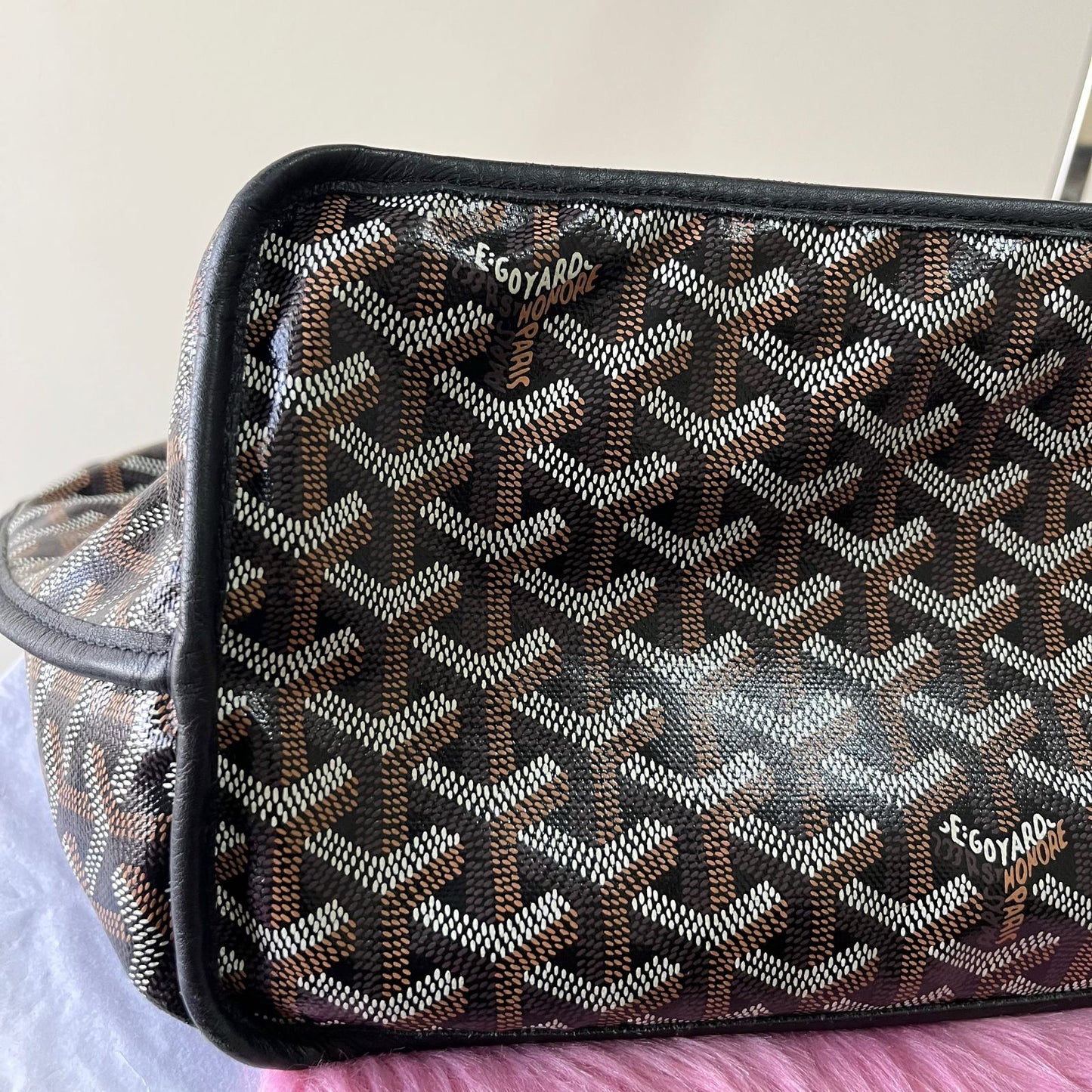Goyard Anjou PM Navy Blue – 10"H x 11"L x 6"W