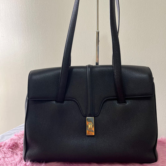 Celine Medium Soft 16 Black – 9"H x 12.5"L x 5"W