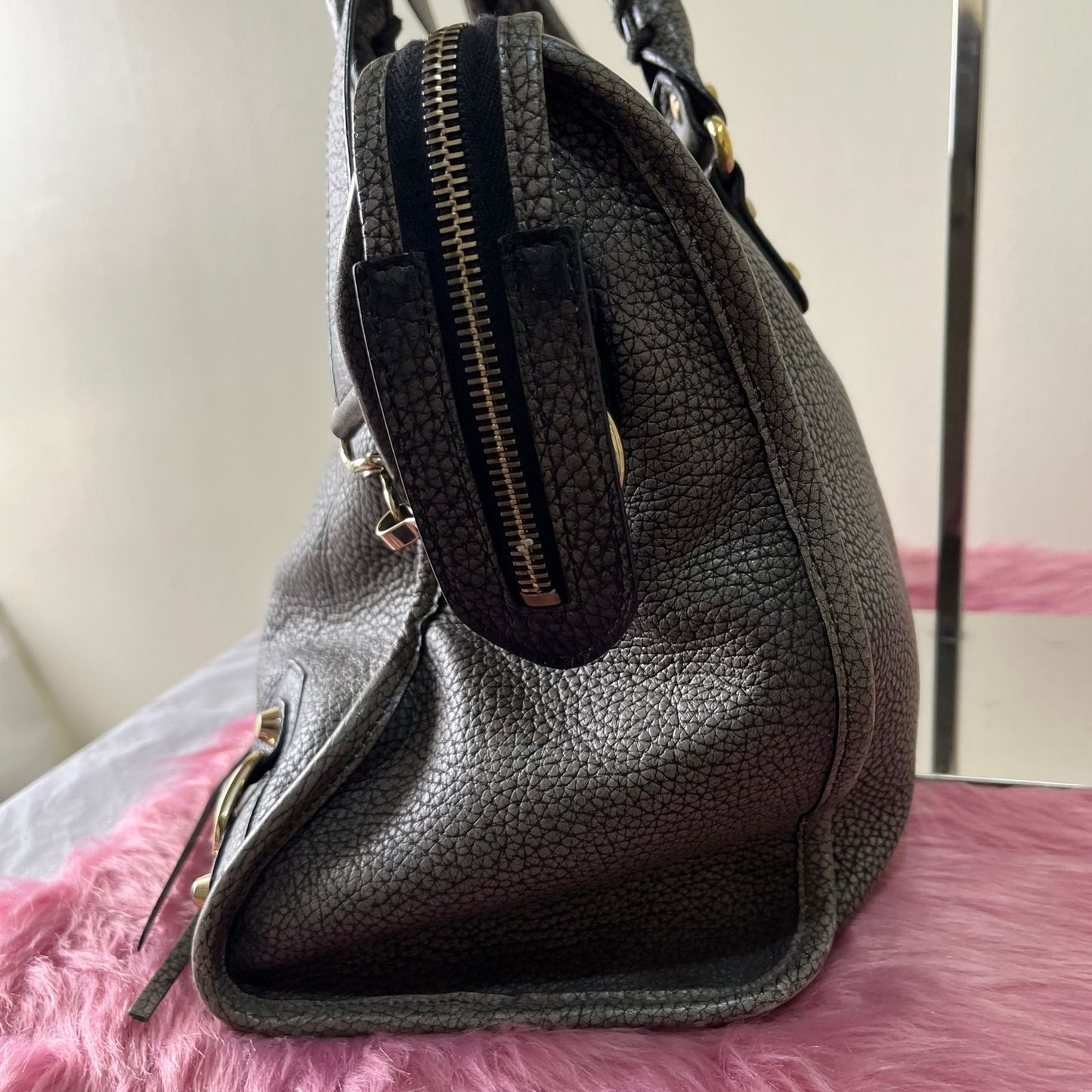 Balenciaga City Medium Metallic Gray – 10"H x 15"L x 5.5"W