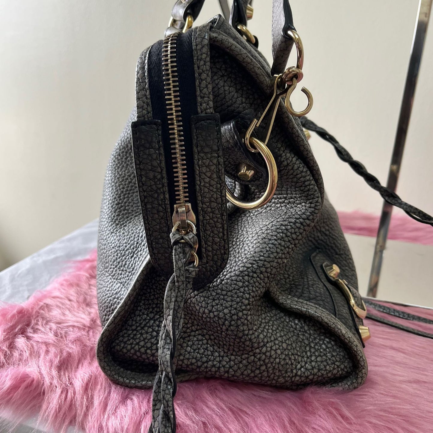 Balenciaga City Medium Metallic Gray – 10"H x 15"L x 5.5"W