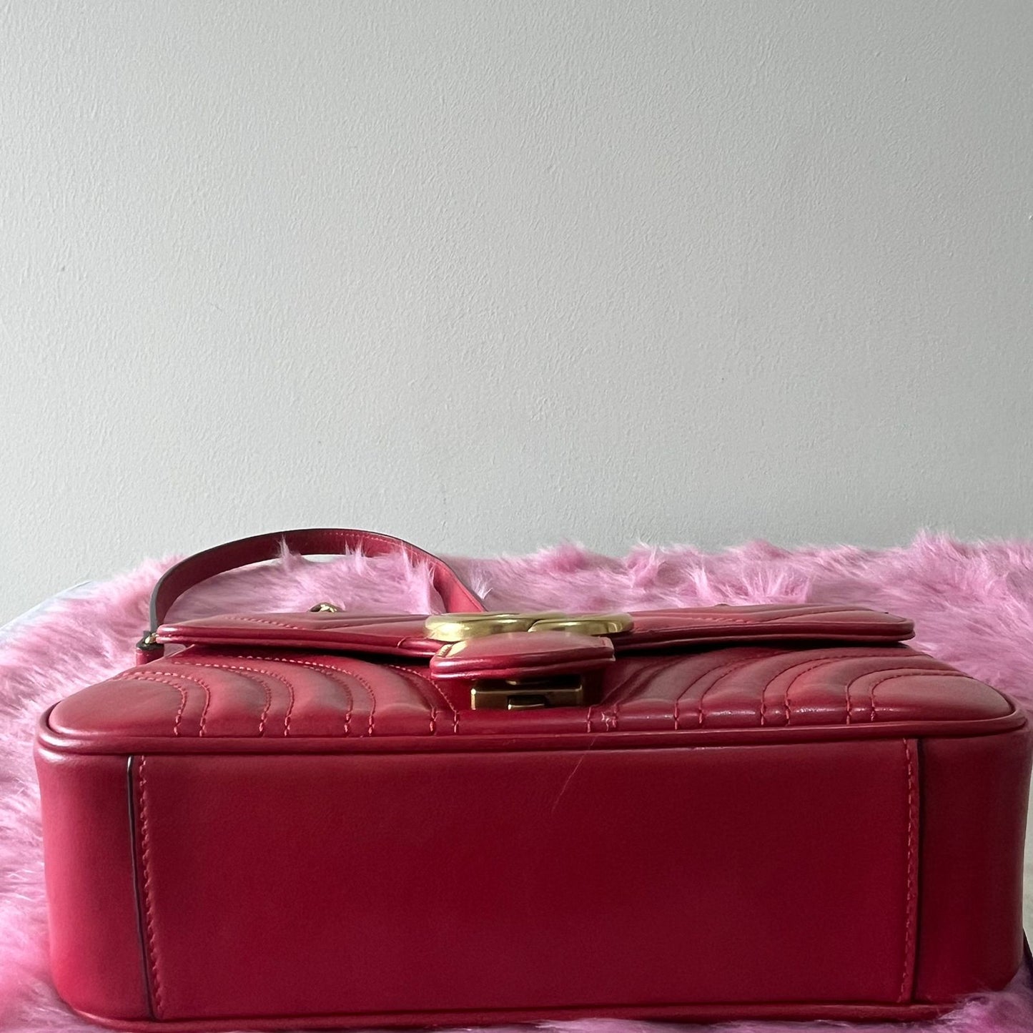 Gucci Marmont Small Red – 6"H x 10"L x 3"W