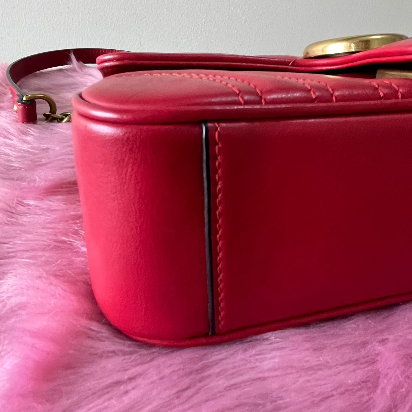 Gucci Marmont Small Red – 6"H x 10"L x 3"W